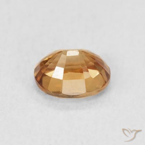 Zircon Pêche doré naturelle ovale, 1.09 ct, VS