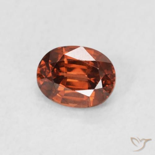Zircon Orange feu naturelle ovale, 0.66 ct, VVS