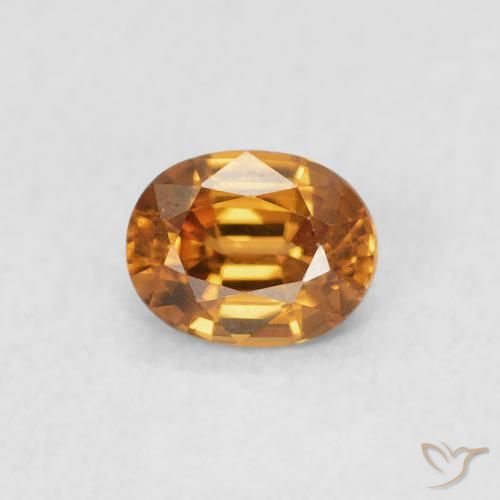 0.61ct Naturel Orange foncé Zircon, ovale, VVS