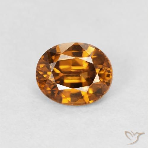 1.00ct Naturel Orange moyen Zircon, ovale, VVS-VS
