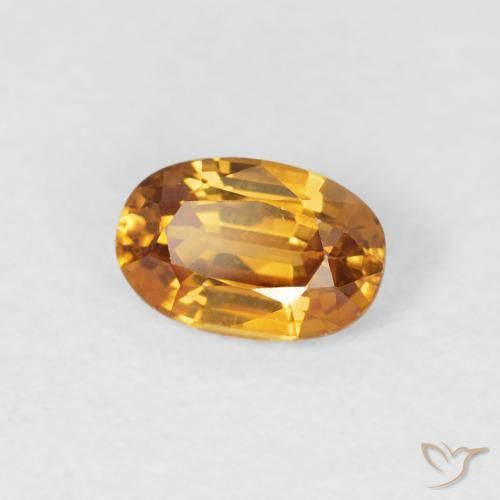 Zircon Orange moyen naturelle ovale, 0.76 ct, VVS-VS