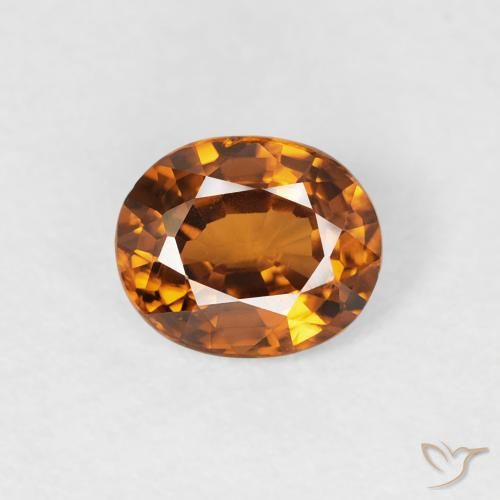 0.90ct Naturel Orange terre Zircon, ovale, VVS-VS