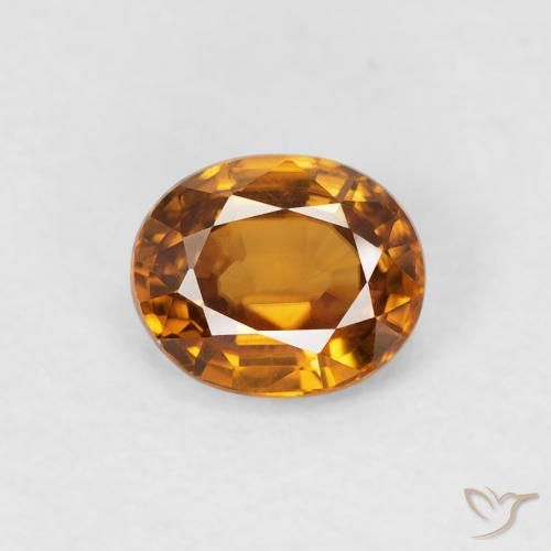 1.00ct Naturel Orange moyen Zircon, ovale, VVS-VS