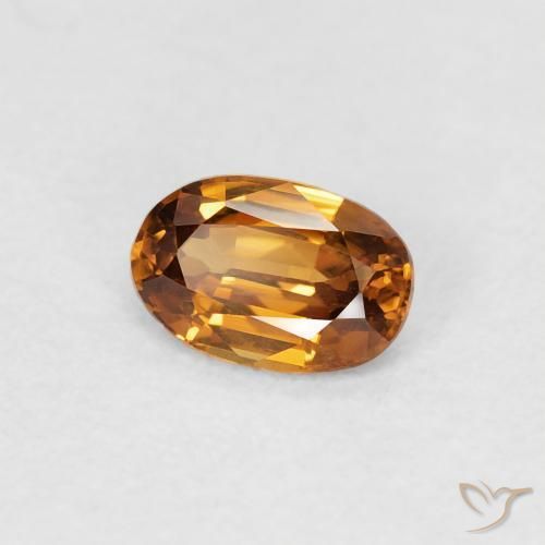 Zircon Orange brun naturelle ovale, 0.68 ct, VVS-VS