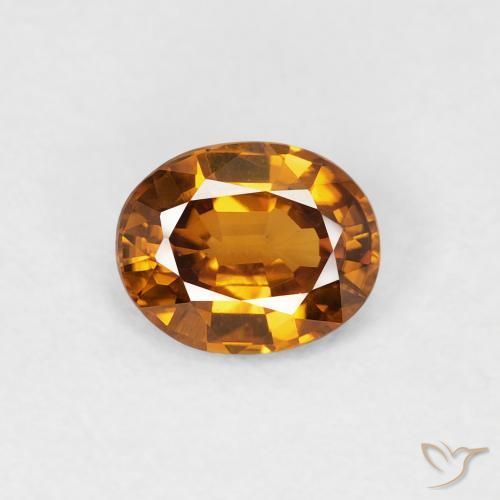 0.82ct Naturel Orange brun Zircon, ovale, VVS-VS