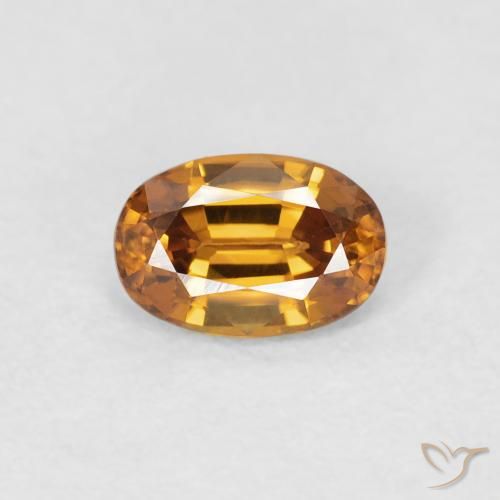 0.76ct Naturel Orange moyen Zircon, ovale, VVS-VS