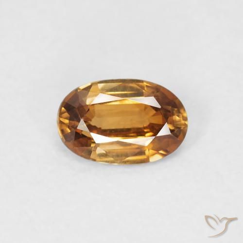 0.66ct Naturel Orange brun Zircon, ovale, VVS-VS