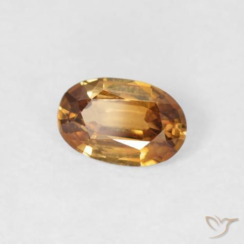 Zircon Orange brun naturelle ovale, 0.66 ct, VVS-VS