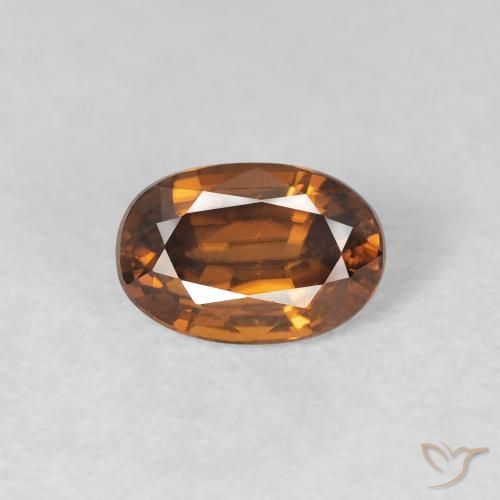 0.86ct Naturel Orange brunâtre Zircon, ovale, VVS