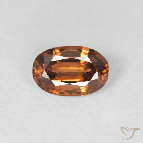 0.67ct Naturel Orange brunâtre foncé Zircon, ovale, VVS