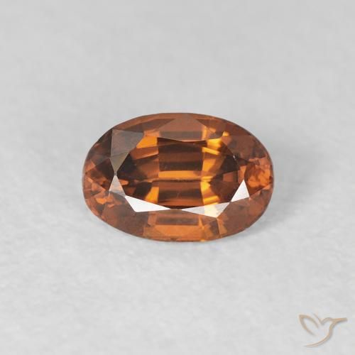 0.78ct Naturel Orange moyen Zircon, ovale, VVS