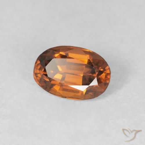 Zircon Orange moyen naturelle ovale, 0.78 ct, VVS