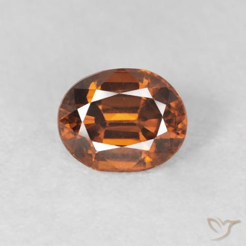 1.00ct Naturel Orange foncé Zircon, ovale, VVS