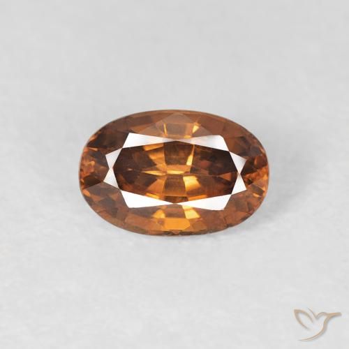 0.84ct Naturel Orange foncé Zircon, ovale, VVS-VS