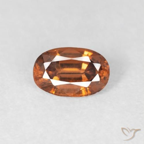 0.69ct Naturel Orange foncé Zircon, ovale, VVS