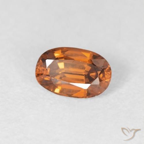 Zircon Orange foncé naturelle ovale, 0.69 ct, VVS