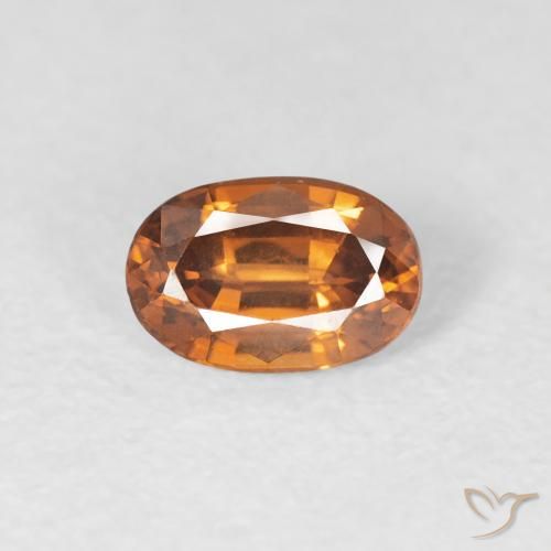 0.75ct Naturel Orange foncé Zircon, ovale, VVS