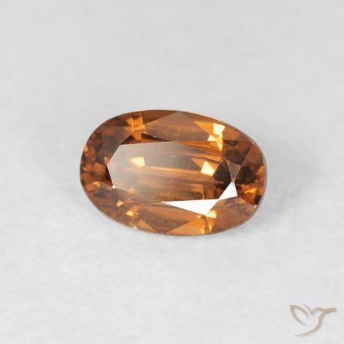 Zircon Orange moyen naturelle ovale, 0.86 ct, VVS