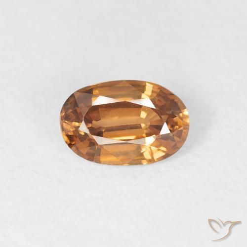 0.64ct Naturel Orange moyen Zircon, ovale, VVS