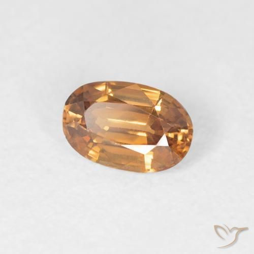 Zircon Orange moyen naturelle ovale, 0.64 ct, VVS