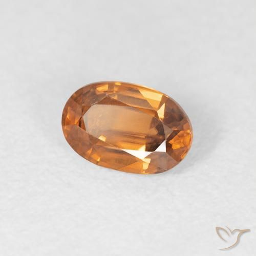 Zircon Orange brun naturelle ovale, 0.70 ct, VVS