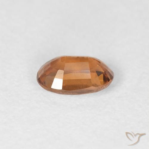 Zircon Orange brun naturelle ovale, 0.70 ct, VVS