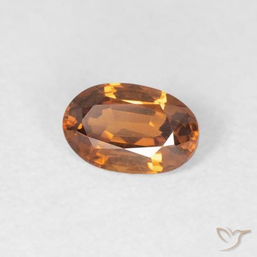 Zircon Orange moyen naturelle ovale, 0.67 ct, VVS