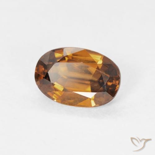 Zircon Medium Dark-Orange naturelle ovale, 0.75 ct, VVS