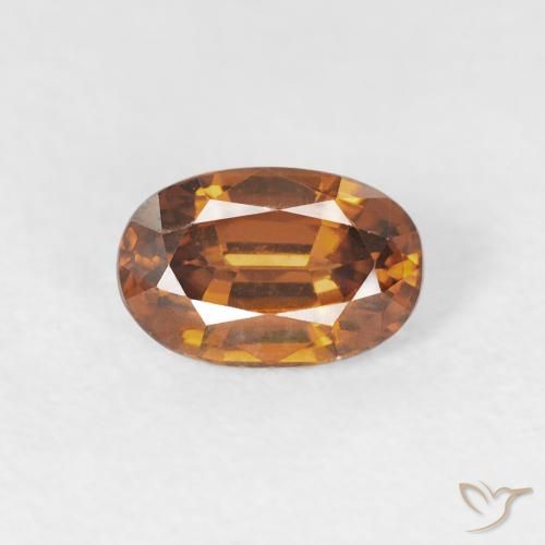 0.76ct Naturel Orange terre Zircon, ovale, VVS