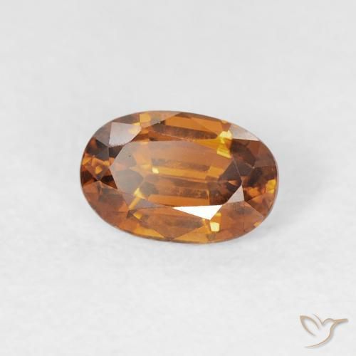 Zircon Orange terre naturelle ovale, 0.76 ct, VVS