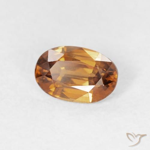 Zircon Orange moyen naturelle ovale, 0.74 ct, VVS