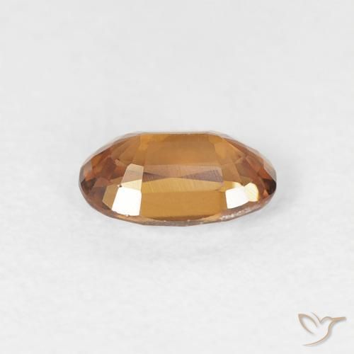 Zircon Orange moyen naturelle ovale, 0.74 ct, VVS