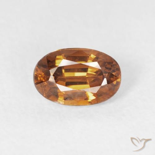 0.84ct Naturel Orange moyen Zircon, ovale, VVS