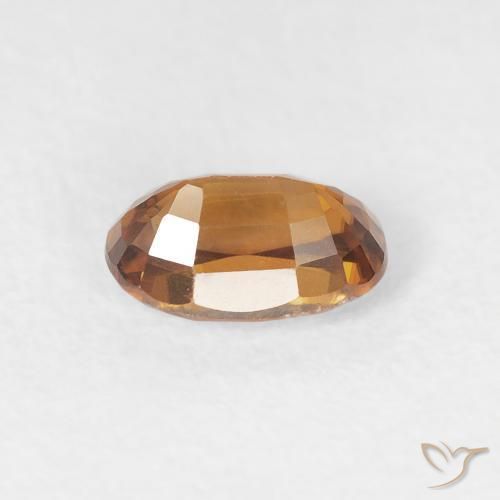 Zircon Orange moyen naturelle ovale, 0.84 ct, VVS