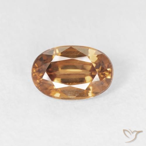 0.80ct Naturel Orange brun Zircon, ovale, VVS