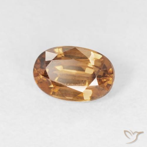 Zircon Orange brun naturelle ovale, 0.80 ct, VVS