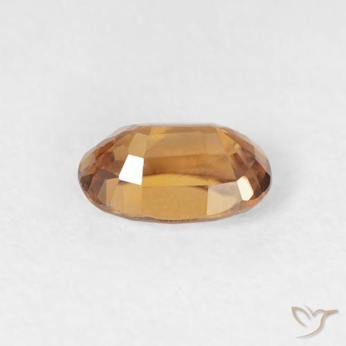 Zircon Orange brun naturelle ovale, 0.80 ct, VVS