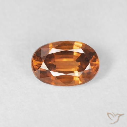 0.76ct Naturel Medium Dark-Orange Zircon, ovale, VVS
