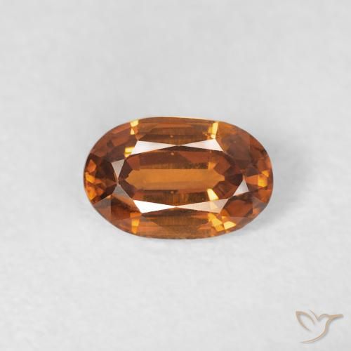 0.71ct Naturel Medium Dark-Orange Zircon, ovale, VVS