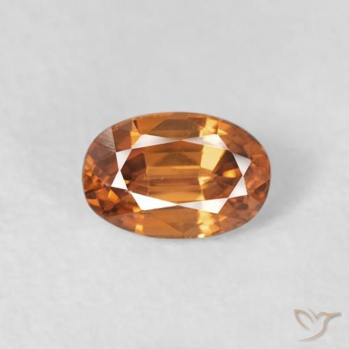 0.85ct Naturel Orange moyen Zircon, ovale, VVS