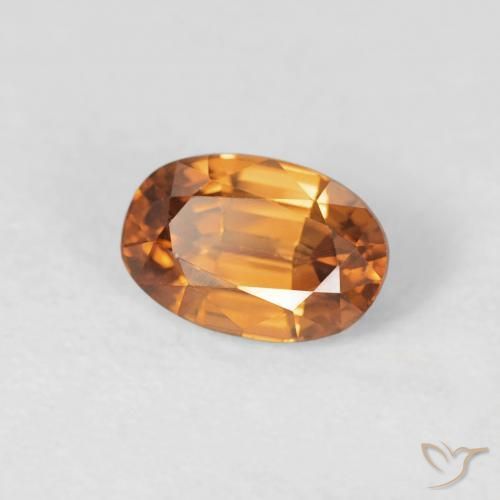 Zircon Orange moyen naturelle ovale, 0.85 ct, VVS