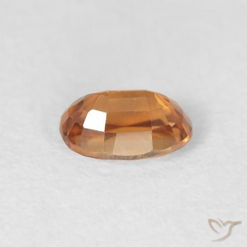 Zircon Orange moyen naturelle ovale, 0.85 ct, VVS