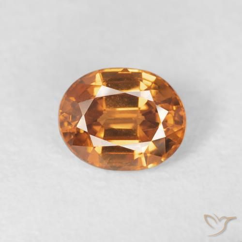 1.00ct Naturel Orange moyen Zircon, ovale, VS