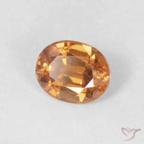 Zircon Orange moyen naturelle ovale, 1.00 ct, VS