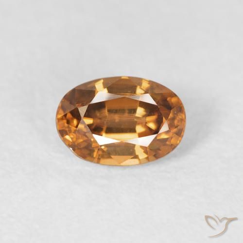0.91ct Naturel Orange moyen Zircon, ovale, VVS-VS