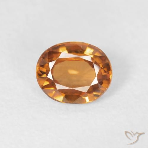 0.86ct Naturel Orange foncé Zircon, ovale, VVS-VS