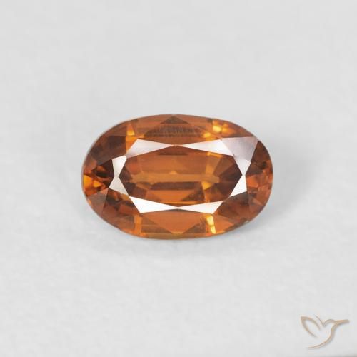 0.68ct Naturel Medium Dark-Orange Zircon, ovale, VVS-VS