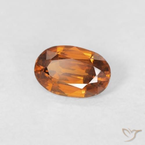 Zircon Medium Dark-Orange naturelle ovale, 0.68 ct, VVS-VS