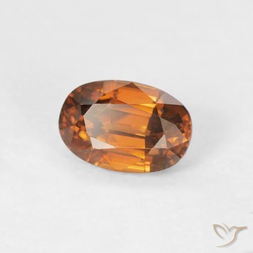 Zircon Orange terre naturelle ovale, 0.93 ct, VVS-VS