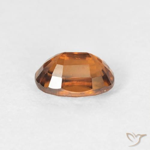 Zircon Orange terre naturelle ovale, 0.93 ct, VVS-VS